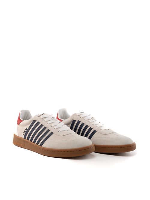 Sneakers Boxer in pelle bianco, blu, rosso DSQUARED2 | SNM0364 14170001M1424